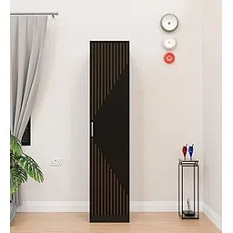 spyder home decore Spyder Craft Fraser Single Door Engineering Woo Wardrobe for Clothes| Stylish Cupboard for Bedroom| Multi Utility Design with Handles| Engineered Wood- (Black) 1 Year Warranty-picture-12