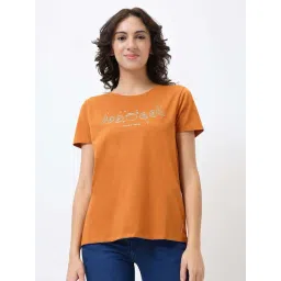 Spykar Amber Orange Regular Fit Printed T-Shirt-picture-48