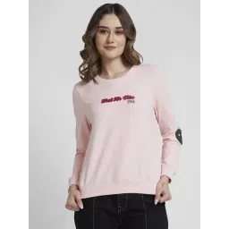 Spykar Baby Pink Graphic Print Sweatshirt-picture-31