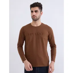 Spykar Bison Brown Cotton Regular Fit T-Shirt-picture-13