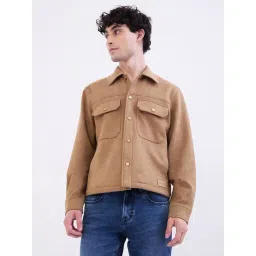 Spykar Bison Brown Knitted Regular Solid Jackets-picture-16