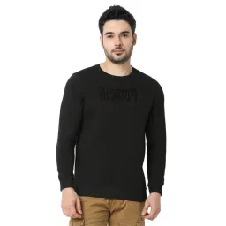 Spykar Black Blended Slim Fit Full Sleeves Sweatshirt-picture-22