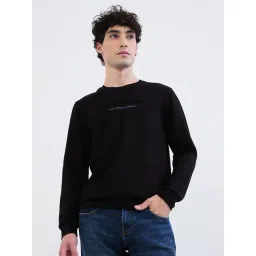 Spykar Black Cotton Polyblend Regular Typography Sweatshirts-picture-32