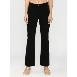 Spykar Black Cotton Regular Fit Mid Rise Trousers-picture-27