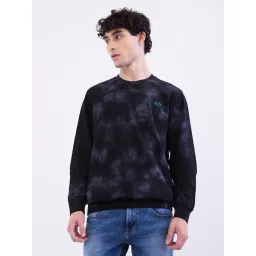 Spykar Black Cotton Regular Fit Tie-Dye Sweatshirt-picture-36