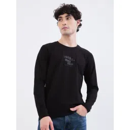 Spykar Black Cotton Regular Fit Typographic Print T-Shirt-picture-23