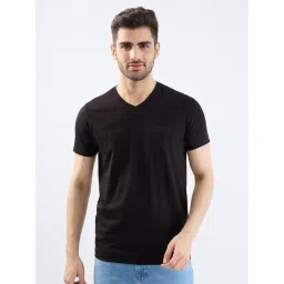 Spykar Black Cotton Regular Solid T-Shirts-picture-22