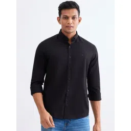 Spykar Black Cotton Slim Fit Shirt-picture-21