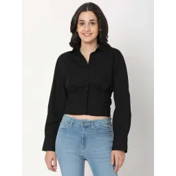 Spykar Black Cotton Slim Fit Shirt-picture-10