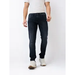 Spykar Black Cotton Slim Solid Jeans-picture-12