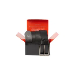 Spykar Black Perforated Casual Leather Belt for Men-picture-36