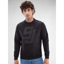 Spykar Black Slim Fit Printed Sweatshirt-picture-11
