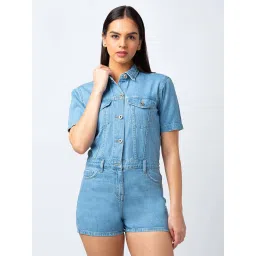 Spykar Blue Comfort Fit Jumpsuit image 1