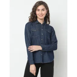 Spykar Blue Cotton Regular Fit Shirt-picture-11