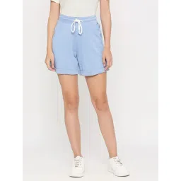 Spykar Blue Cotton Regular Fit Shorts-picture-37