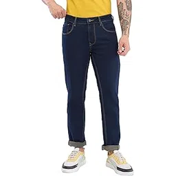 spykar Blue Regular Fit Mid Rise Jeans for Men-picture-48