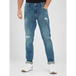 Spykar Blue Skinny Fit Distressed Jeans-picture-37