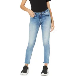 Spykar Blue Skinny Fit Heavily Washed Jeans (Alicia)-picture-20