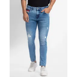 Spykar Blue Slim Fit Distressed Jeans-picture-23