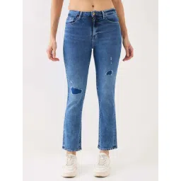 Spykar Blue Slim Fit Distressed Jeans-picture-15