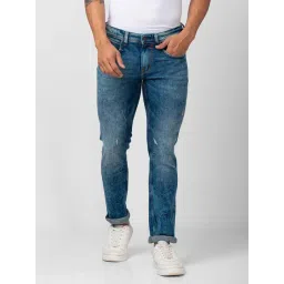 Spykar Blue Slim Fit Low Rise Distressed Jeans-picture-10