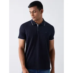 Spykar Blue Slim Fit Polo T-Shirt-picture-10