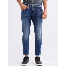 Spykar Bluish Grey Cotton Slim Fit Distressed Jeans-picture-33