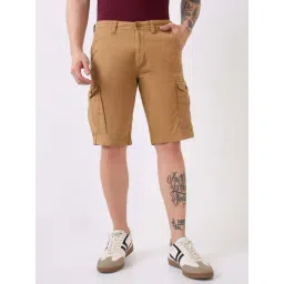 Spykar Brown Cotton Regular Fit Shorts-picture-14