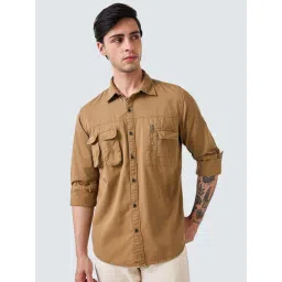 Spykar Brown Cotton Slim Fit Shirt-picture-42