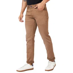 Spykar Brown Regular Fit Lightly Washed Jeans image 3