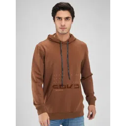 Spykar Brown Regular Fit Printed Hooded Sweatshirt-picture-15