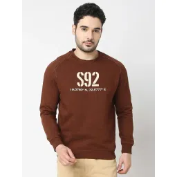 Spykar Brown Regular Fit Printed Sweatshirt image 1