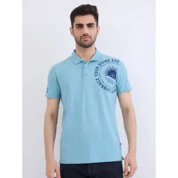 Spykar Cameo Blue Cotton Regular Fit Graphic Print T-Shirt-picture-33