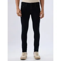 Spykar Carbon Black Cotton Skinny Fit Stone Wash Jeans-picture-33