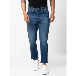 Spykar Dark Blue Cotton Loose Fit Jeans-picture-35