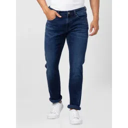Spykar Dark Blue Cotton Regular Fit Jeans-picture-11