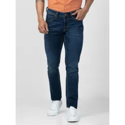 Spykar Dark Blue Cotton Slim Fit Jeans-picture-10