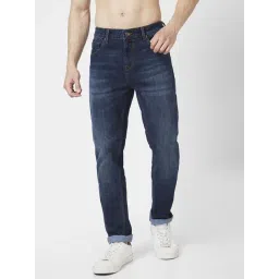 Spykar Dark Blue Cotton Slim Fit Jeans-picture-42