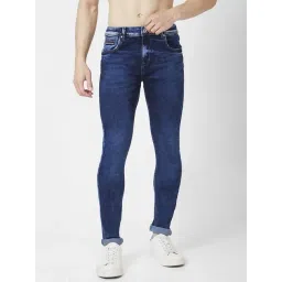 Spykar Dark Blue Cotton Slim Fit Jeans-picture-31