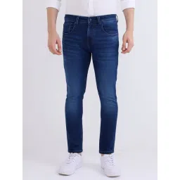 Spykar Dark Blue Cotton Slim Fit Jeans-picture-35