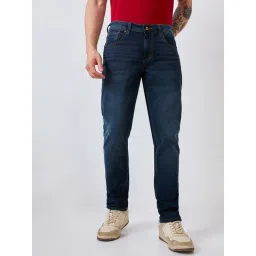 Spykar Dark Blue Cotton Slim Fit Jeans-picture-28