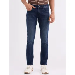 Spykar Dark Blue Cotton Slim Fit Jeans-picture-34
