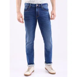 Spykar Dark Blue Cotton Slim Fit Jeans-picture-36