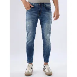 Spykar Dark Blue Cotton Slim Fit Jeans-picture-43