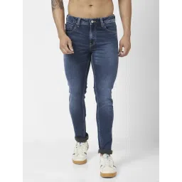 Spykar Dark Blue Cotton Slim Fit Jeans image 1