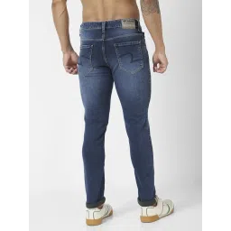 Spykar Dark Blue Cotton Slim Fit Jeans image 2