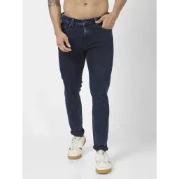 Spykar Dark Blue Cotton Super Slim Fit Jeans-picture-30