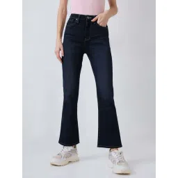 Spykar Dark Blue Flaired Fit Jeans-picture-12