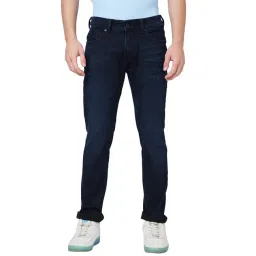 Spykar Dark Blue Regular Fit Lightly Washed Jeans-picture-19