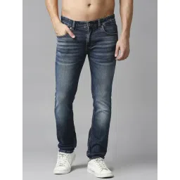 Spykar Dark Blue Regular Fit Lightly Washed Jeans-picture-16